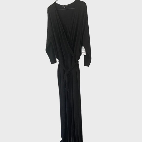 INC International Concepts Tie-Waist V-Neck Jumpsuit Black Women's Size XL New - Picture 2 of 13
